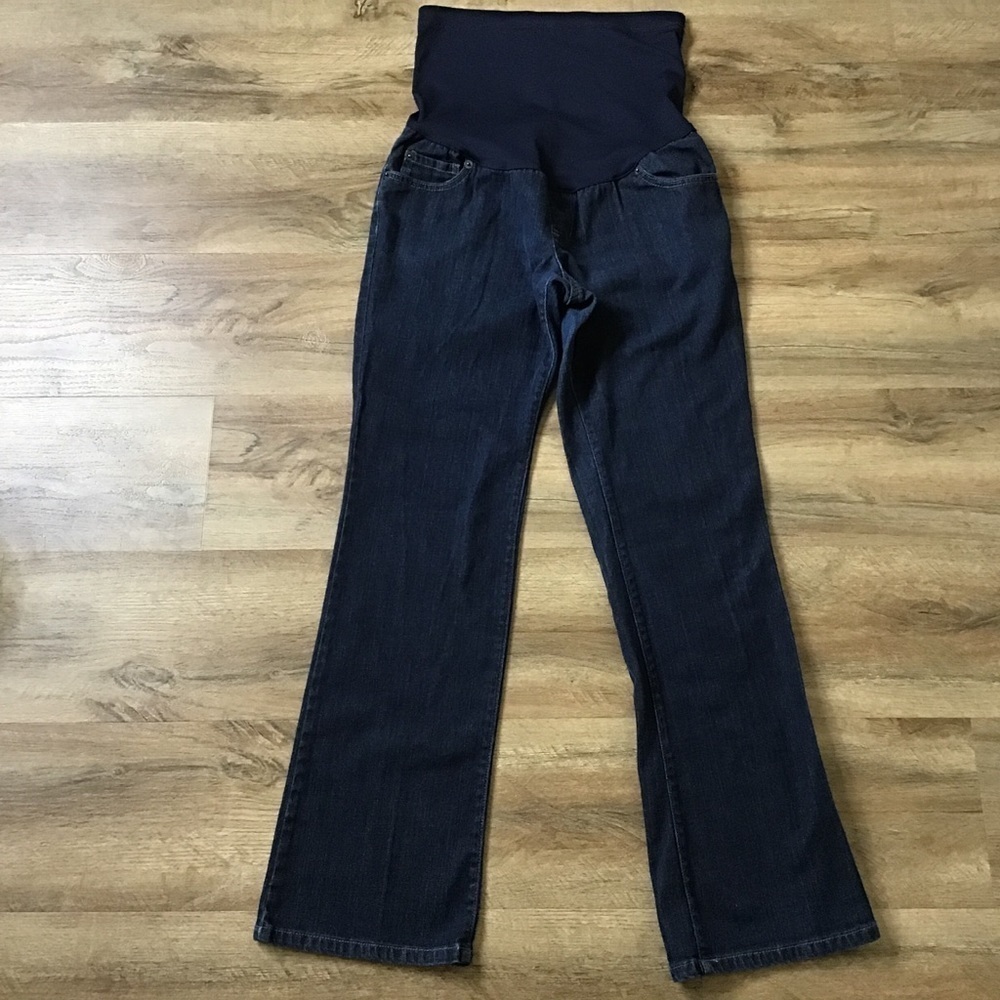 LIZ Lange Target Maternity Jeans Bootcut Full Panel Dark Blue Size 6